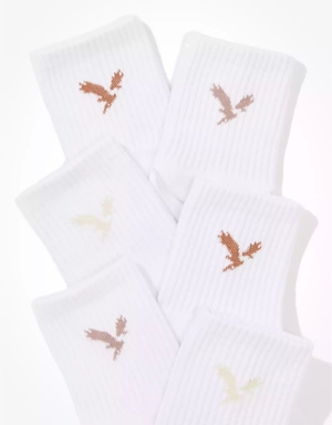 Chaussettes American Eagle AE Boyfriend Sock 3-Pack Blanche Femme | KFI-05261776